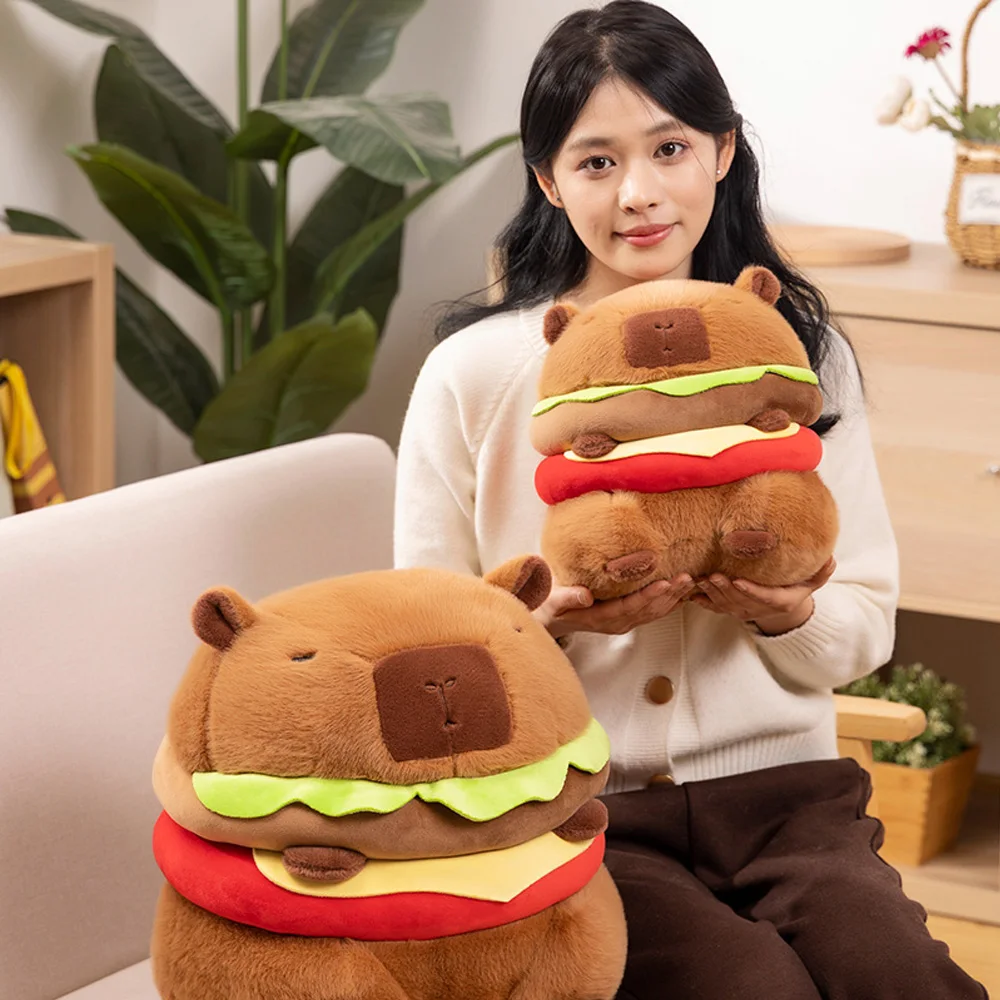 Capybara Plush Toy In The Shape Of A 45cm/17.7inch Hamburger Capibara Plush Toys In The Shape Of A Hamburger Best Holiday Gifts