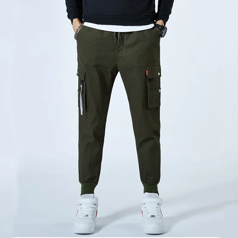

Men's Multi-Pocket Cargo Pants Loose Drop Crotch Tapered Joggers Hip Hop Streetwear Ins Casual Urban Stylish