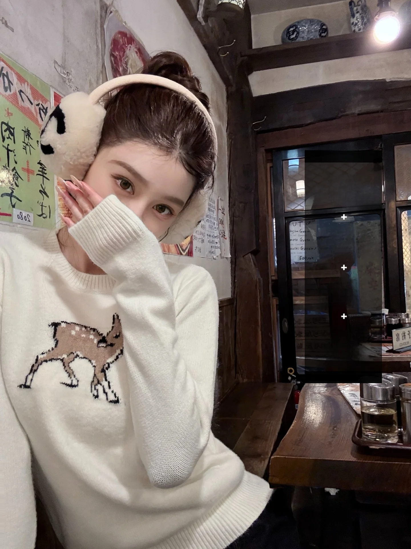 

Korean Sle Fce Island Winter Thiened Knitted Sweater Women's Autumn Winter round Ne Long Sve Warm Soft Polyester