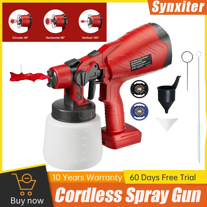 Cordless Electric Spray Gun For Milwaukee 18V Battery HVLP Auto Furniture Steel Coating Airbrush For Car Home Windows Power Tool