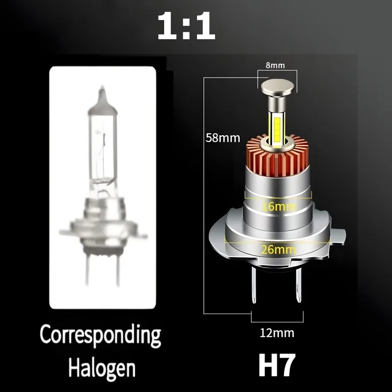 80 واط R7S 360 درجة 4 الجانب مصباح تلقائي LED المصابيح الأمامية سطوع عالية H7 H11 H4 فك نماذج السيارات الأوروبية #5