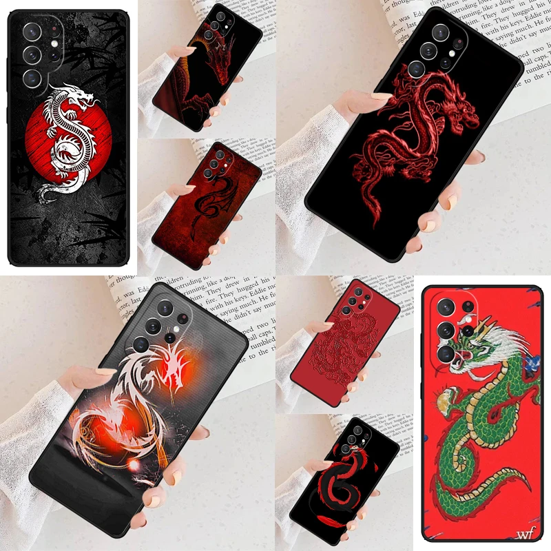 Etui na telefon Red Dragon do Samsunga S24 S25 Ultra Galaxy S23 S22 S21 Note 10 Pro S20 Plus FE