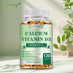 Calcium + Vitamin D3 Capsules - for Muscle Nerve Health Support Bone Density Teeth and Skin Heart Health