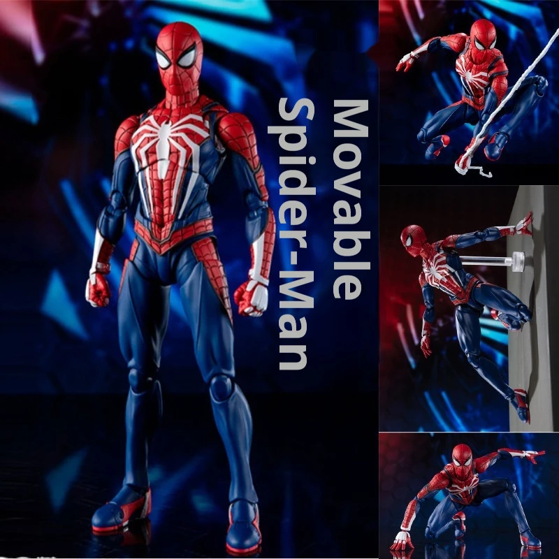 

WD Spider Man Upgraded Suit Action Figure Game Version Poseable Model Collectible Toy with Web Accessories Gift