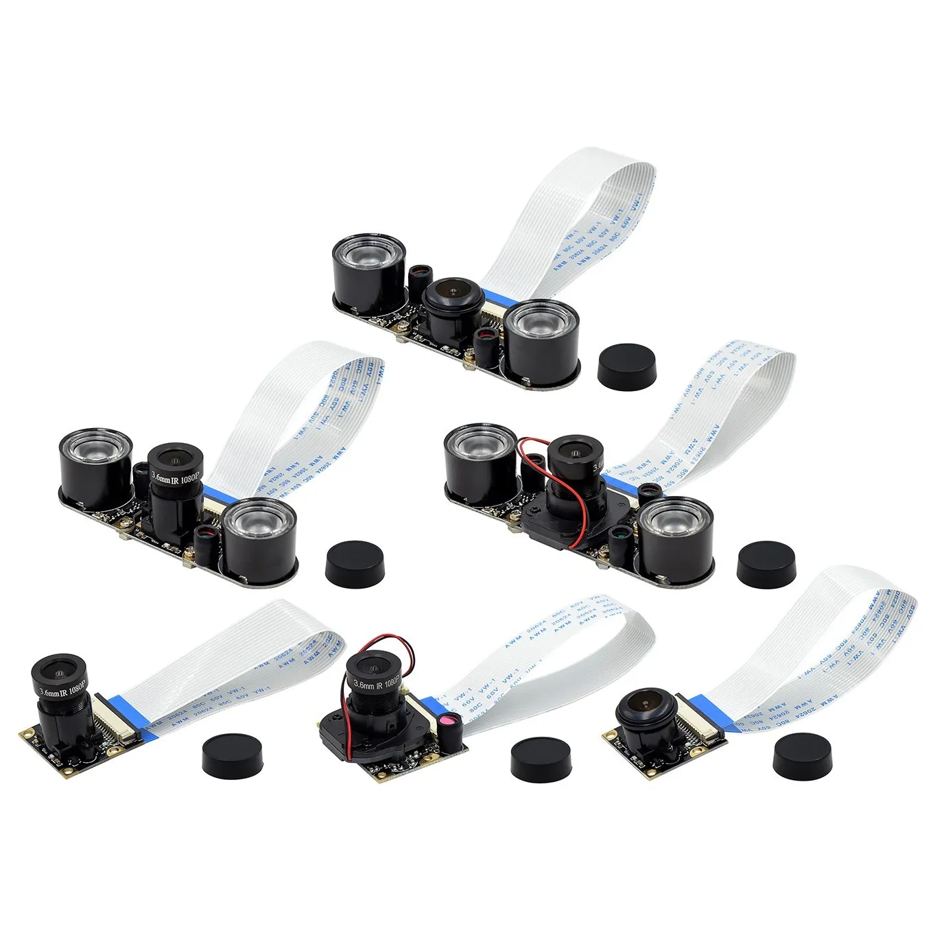 Voor Raspberry Pi 4 Nachtzicht Fisheye Camera 5MP OV5647 70/95/160 Graden Focal Verstelbare Camera voor Raspberry Pi 3 Model B