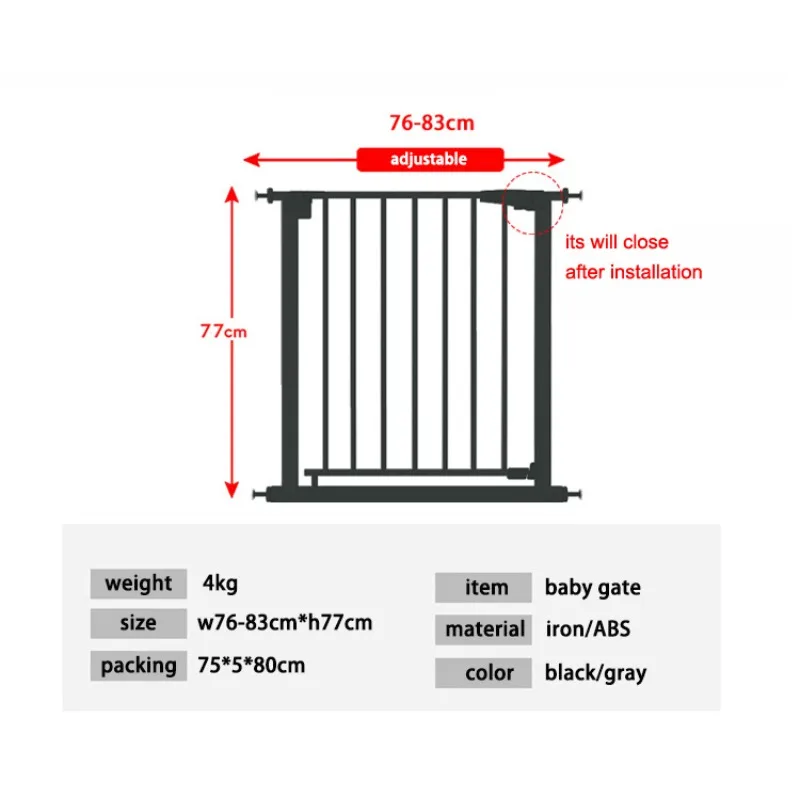 Products Hot Sale 2024 Baby Safety At Home Baby Gate Safety Door High Quality High Materials