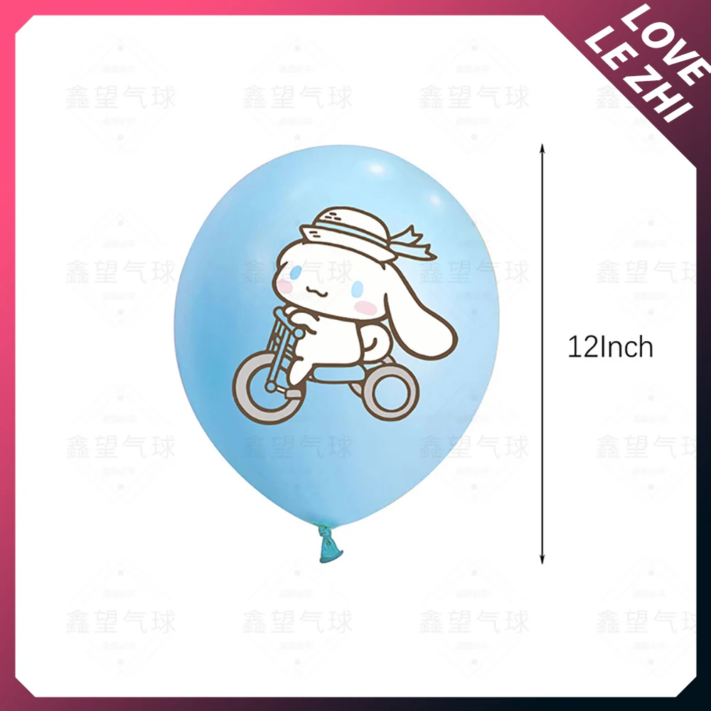 Sales Promotion Sanrio Cinnamoroll Themed Birthday Partys Balloons Decorations Kawaii Anime 12Inch Latex Balloons Set Kids Gift