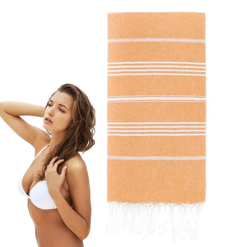 Beach Sheet Towel Turkish Striped Absorbent Sheet For Pool With Tassel Striped Beach Towels Kids Travel Essentials For Sauna Spa