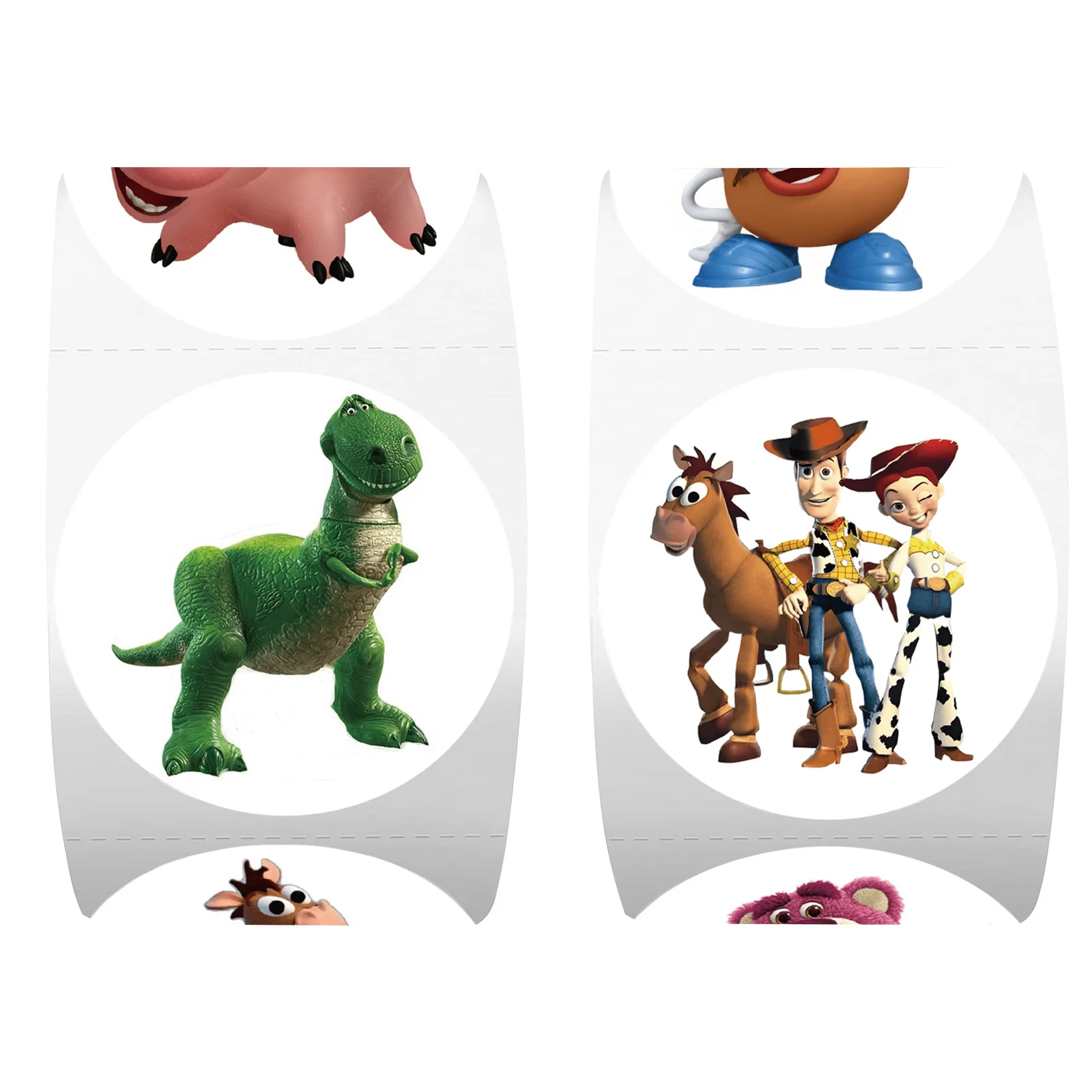 

500Pcs/Roll Disney Cute Anime Toy Story Reward Stickers Roll DIY Skateboard Laptop Guitar Seal Label Decals Decoration Stickers