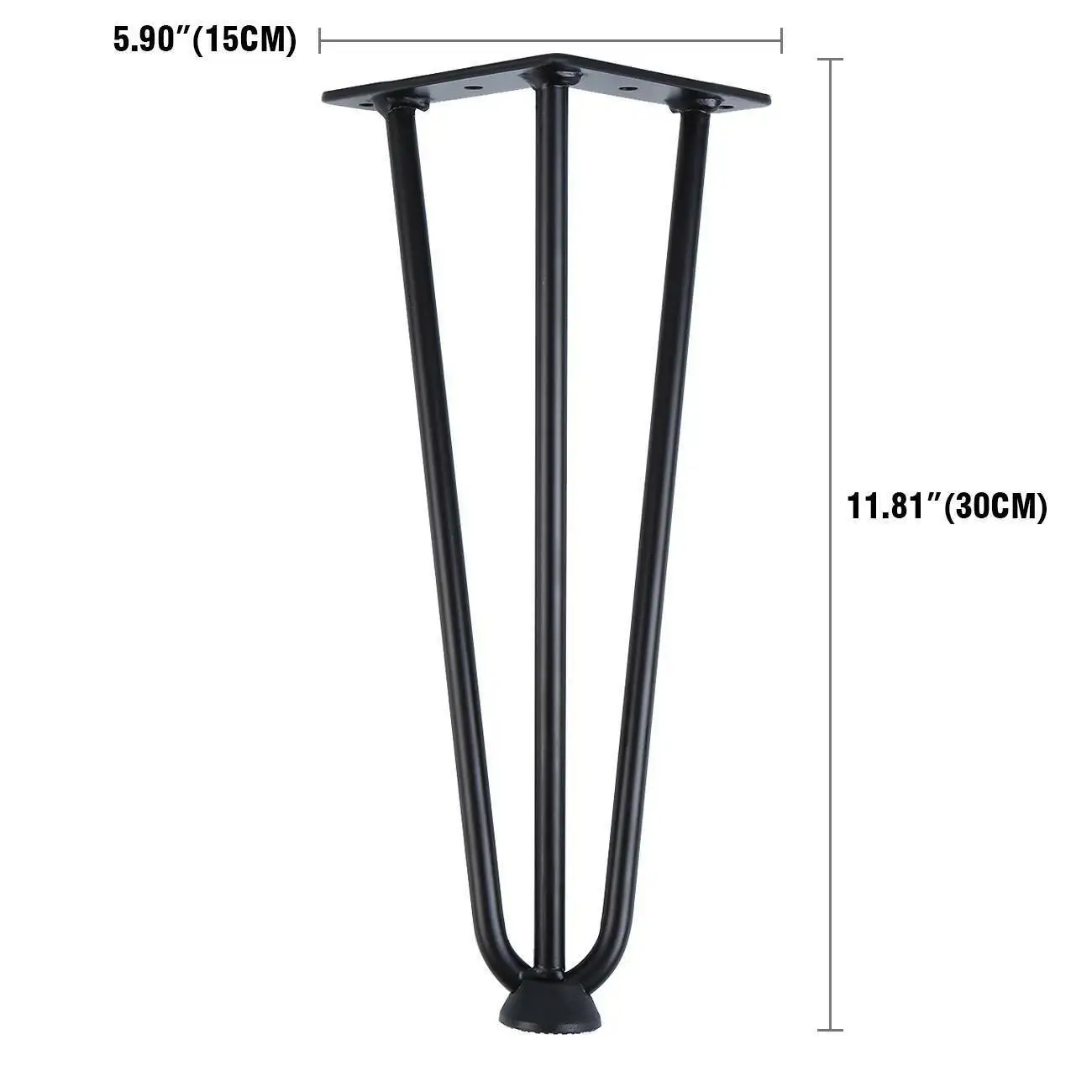 Samger 3 Rod Hairpin Legs 4x12 inch DIY Metal Support Desk Table Legs For Furniture Hardware Furniture Fittings 4PCS