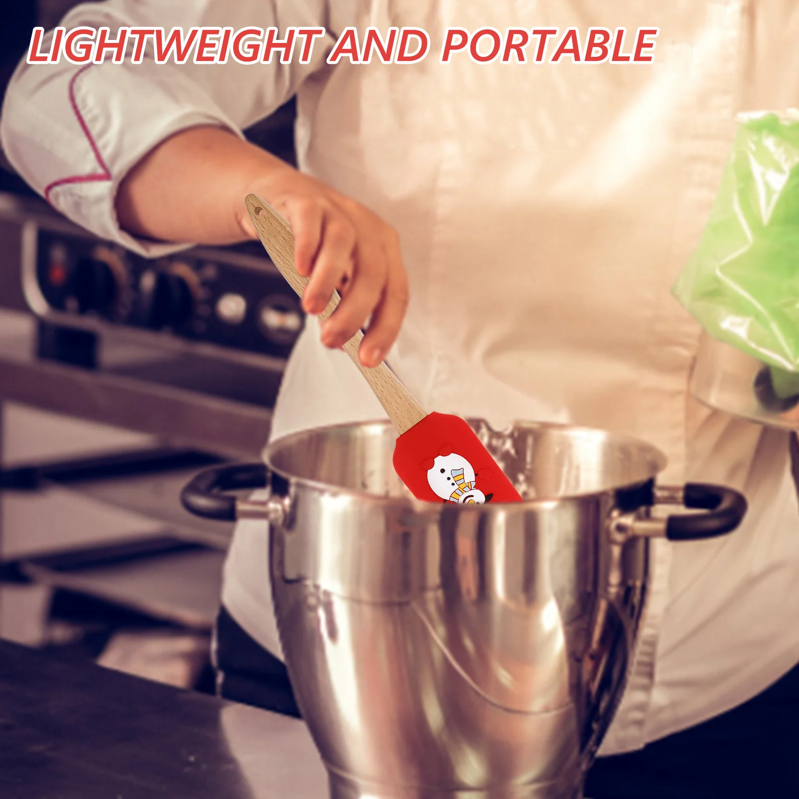 

3Pcs Silicone Butter Spatula Set Nonstick Baking Scraper Cream Spreader Wooden Handle Home Baking Supplies Cute Spatula