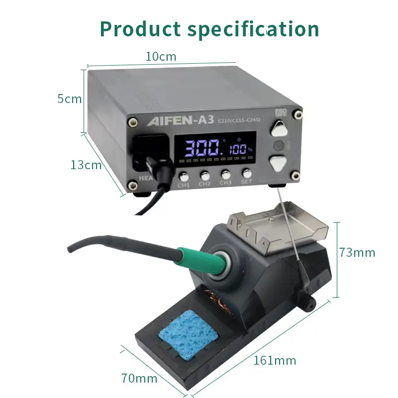AIFEN-A3 Repaid Heating Soldering Iron Station Compatibled Tips T210/245/115 Handle Electronic Welding Rework