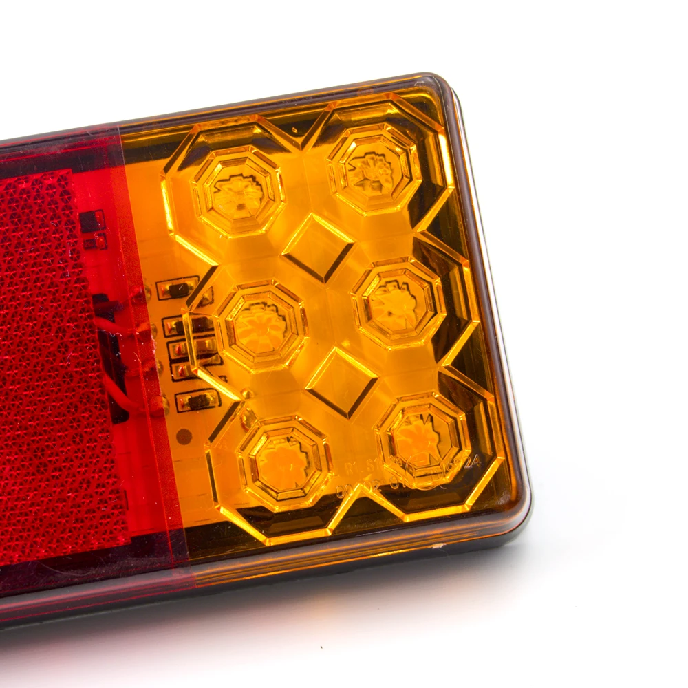 2Pcs 12V 24V 12 LED Rear Stop Tail Light Warning Brake Turn Signal Light Lamp Car Truck Trailer Caravan Boat Auto Campers ATV RV