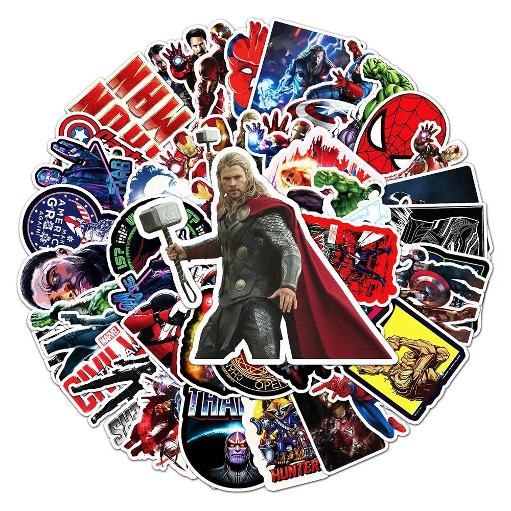 10/30/52PCS Disney Marvel The Avengers Super Hero Cartoon Stickers Graffiti Decals DIY Laptop Car Bike Toy Sticker For Kids Gift