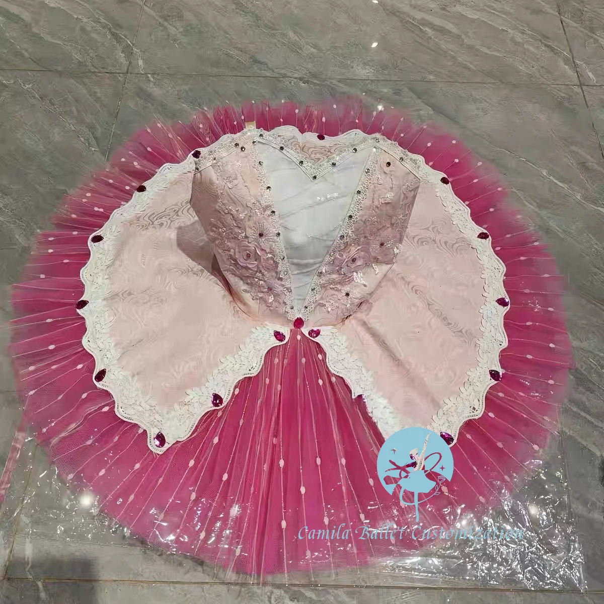 

Professional custom pink sleeping beauty fairy doll ballet competition performance TUTU skirt suitable for adults and children