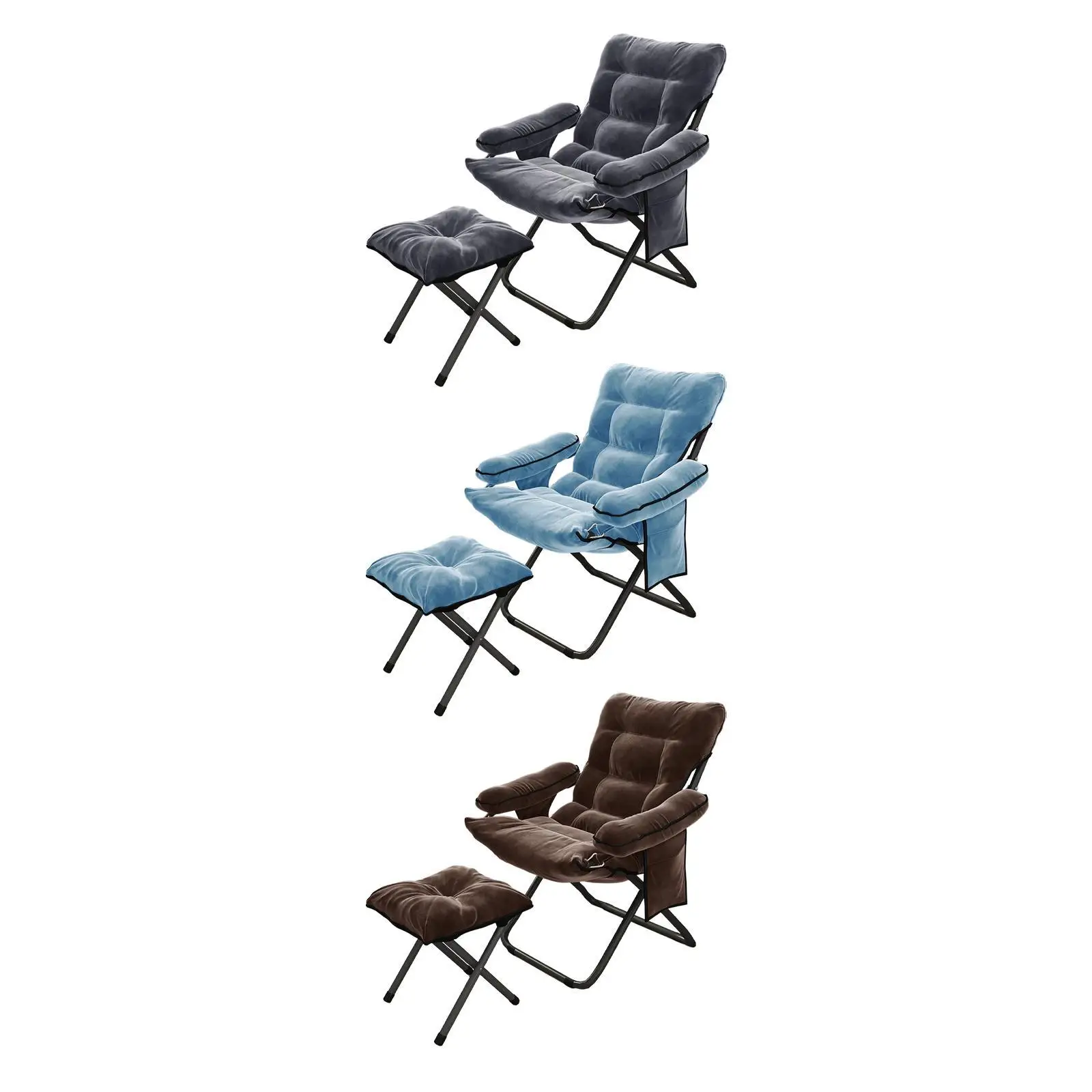 

Lazy Chair with Ottoman Foldable Leisure Chair for Living Room Balcony Dorm