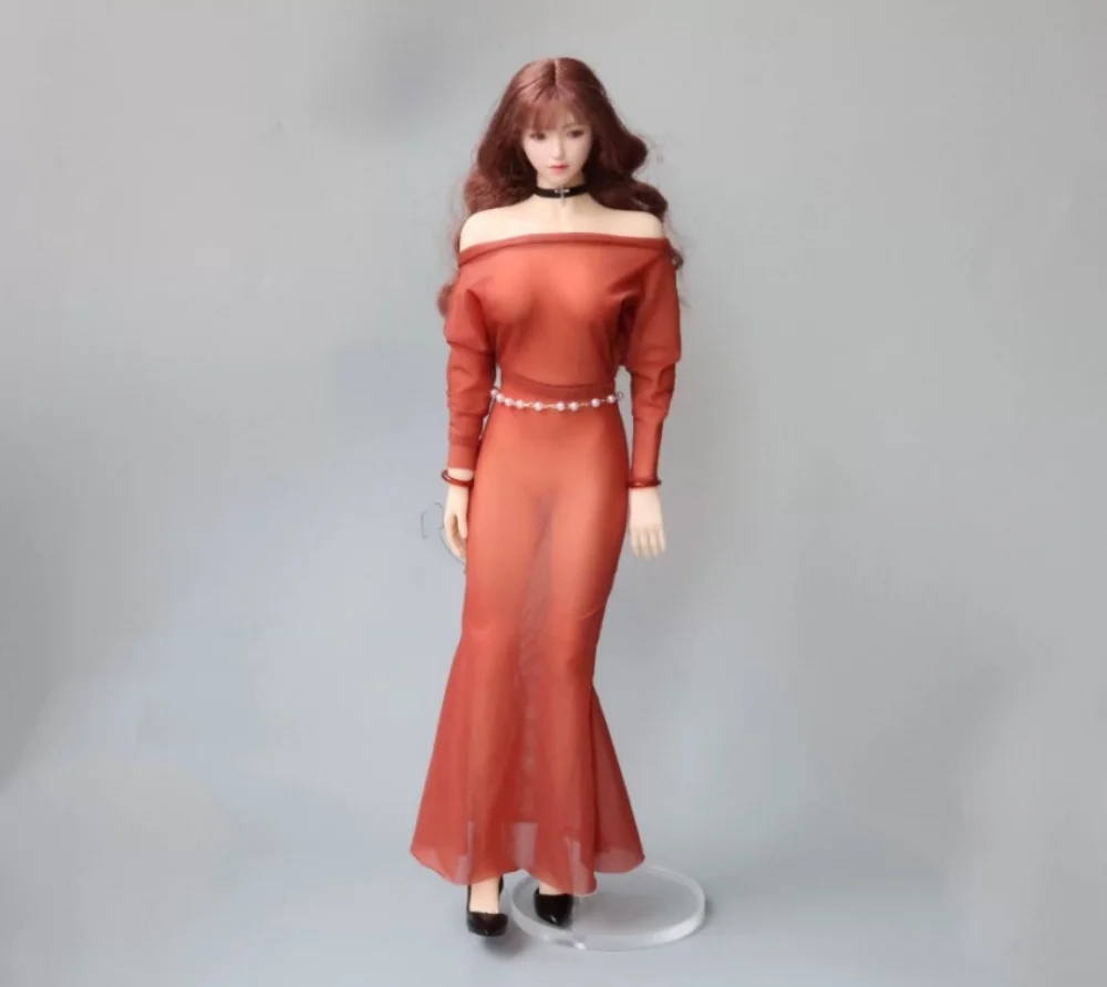 1/6 Scale Female skirt ultra-thin ice silk elastic tight dress F 12Inch figure Clothes Clothes for 12inch Action Figure Toys