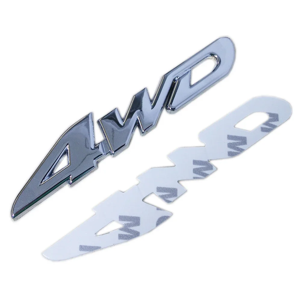 Car Styling 3D Chrome Metal Sticker 4WD Emblem Badge Decal For SUV Rear Trunk Off-road Toyota Highlander RAV4 Tiguan Honda