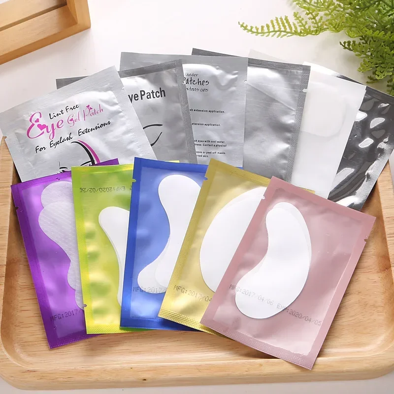 100 pares de adesivos de papel para extensão de cílios, adesivos para olhos enxertados, sob almofadas para os olhos, sem fiapos, hidratantes