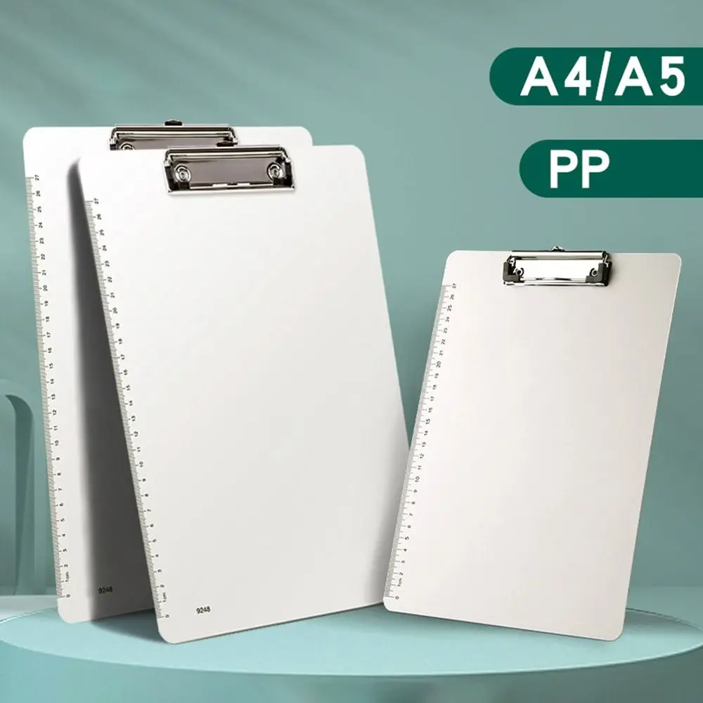 A4/A5 File Folder Clipboard With Scale Letter Size Writing Clipboard Plastic Metal Clip Paper Organizer School Office