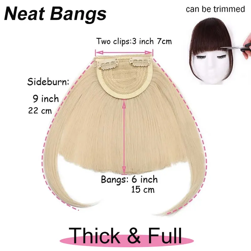 Snoilite Synthetic Short Bang Blonde Clip In Hair Bangs Heat Resistant Wig Fringe Hairpiece clips In Hair Extensions Halloween