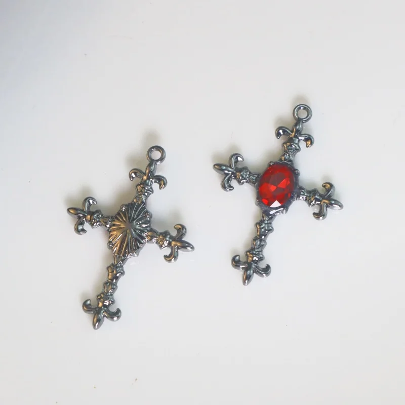 5pcs 25*35mm Ornate Gothic Cross Pendant Crystal Cross Charms Pendant Designer Charms Fit Jewelry Making DIY Jewelry Findings