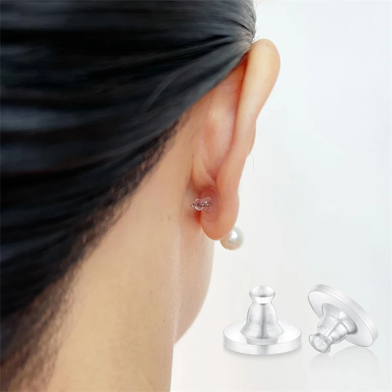 80/160pcs Soft Silicone Rubber Earring Back Stoppers for Stud Earrings DIY Earring Findings Accessories Bullet Tube Ear Plugs