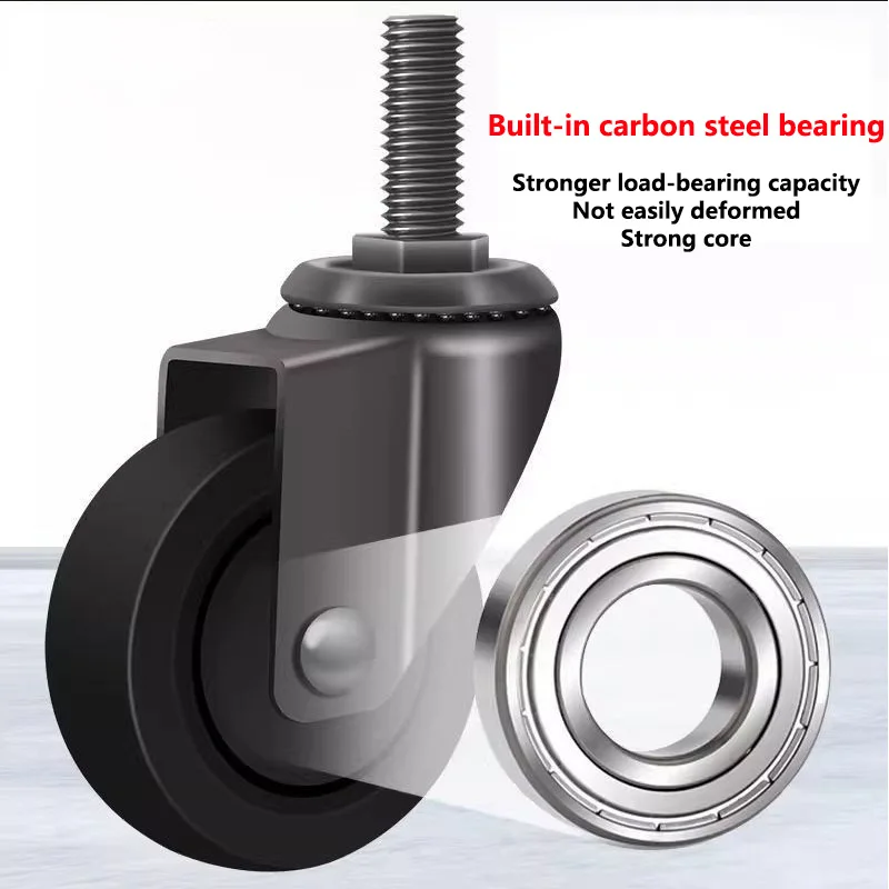 4 Pcs Threaded Stem Swivel Casters With Brake