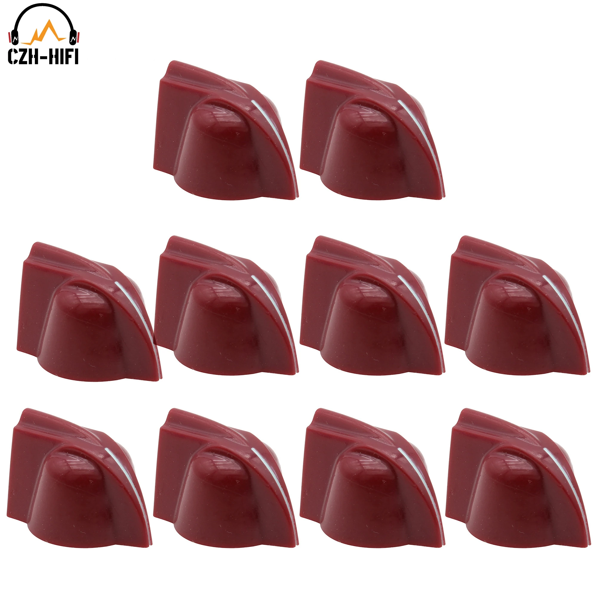 10pcs 23x14mm ABS Plastic Chicken Head Knob Set Pointer Button for Guitar Bass Radio Subwoofer DJ Mixer Stomp Box Overdrive