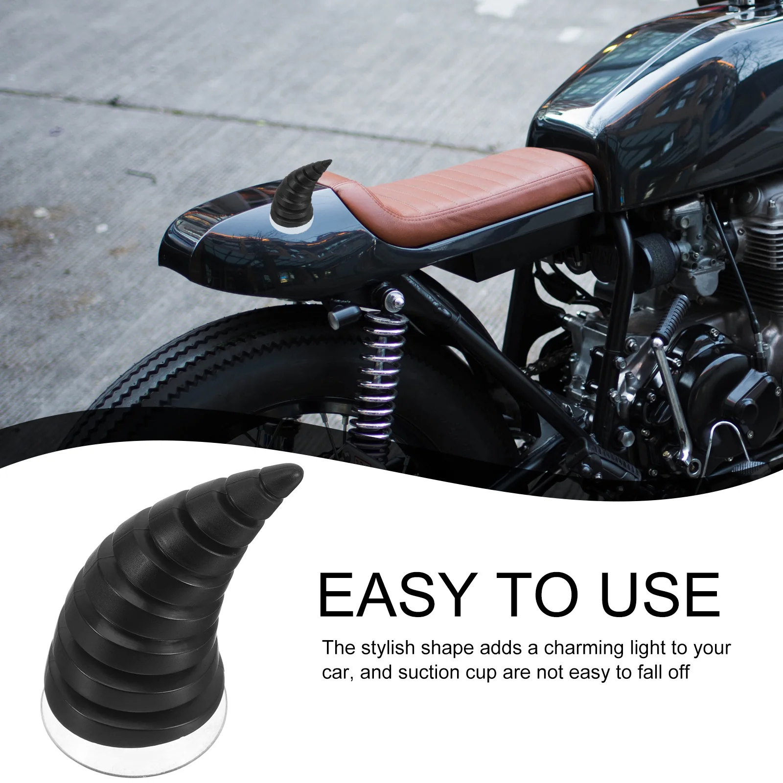 

3D Suction Cup Horn Decoration Motorcycle Horns for Bike Scooter Small Fake & Car Accessories