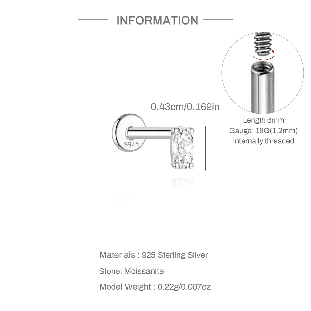 Aide 6/7/8/9mm 1pc Funkelnde Moissanit Ohrringe 925 Sterling Silber Klassische Glänzende Kreis Creolen für Frauen Edlen Schmuck – Detail 23