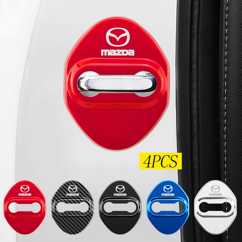 4 قطعة السيارات حماية قفل الباب غطاء ملصقات لمازدا 2 مازدا 3 M6 M3 سرعة Ms CX-3 CX-5 اكسسوارات