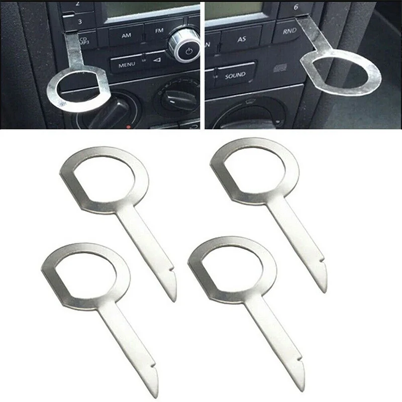 

4pcs Radio Stereo Removal Extractor Key Release Pin Head Unit Audio Install Tool For VW Audi Ford Mercedes Benz Skoda Car Parts