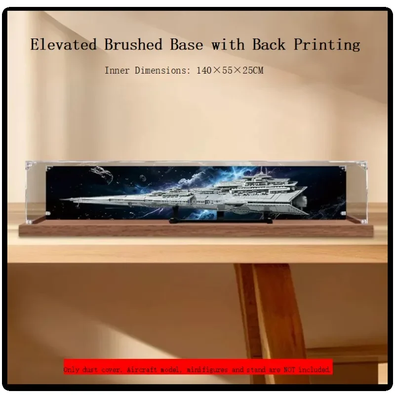 High Clear Acrylic Display Case, Dustproof Showcase for Large Building Block Starship Model, Size140x55x25cm,Block Not Included