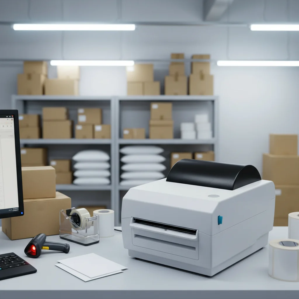 

4Inch Logistics Waybill Thermal Shipping Adhesive Label Sticker Barcode Printer with Wireless Bluetooth+USB