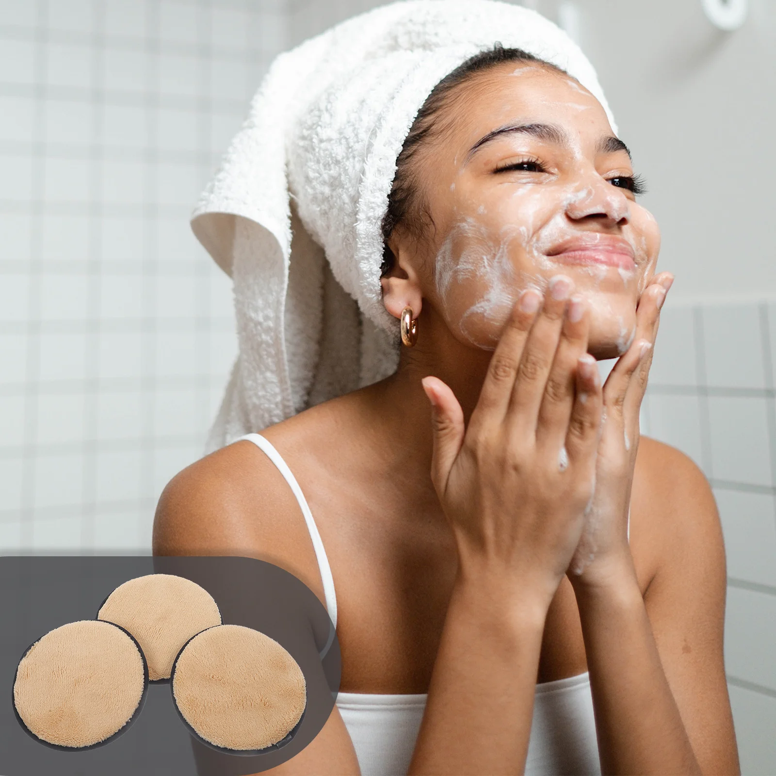 3 個パウダーパフメイク落としパッドソフトフェイシャルクリーニングパッドメイク落とし化粧品パウダーパフメイクアップ除去パッド