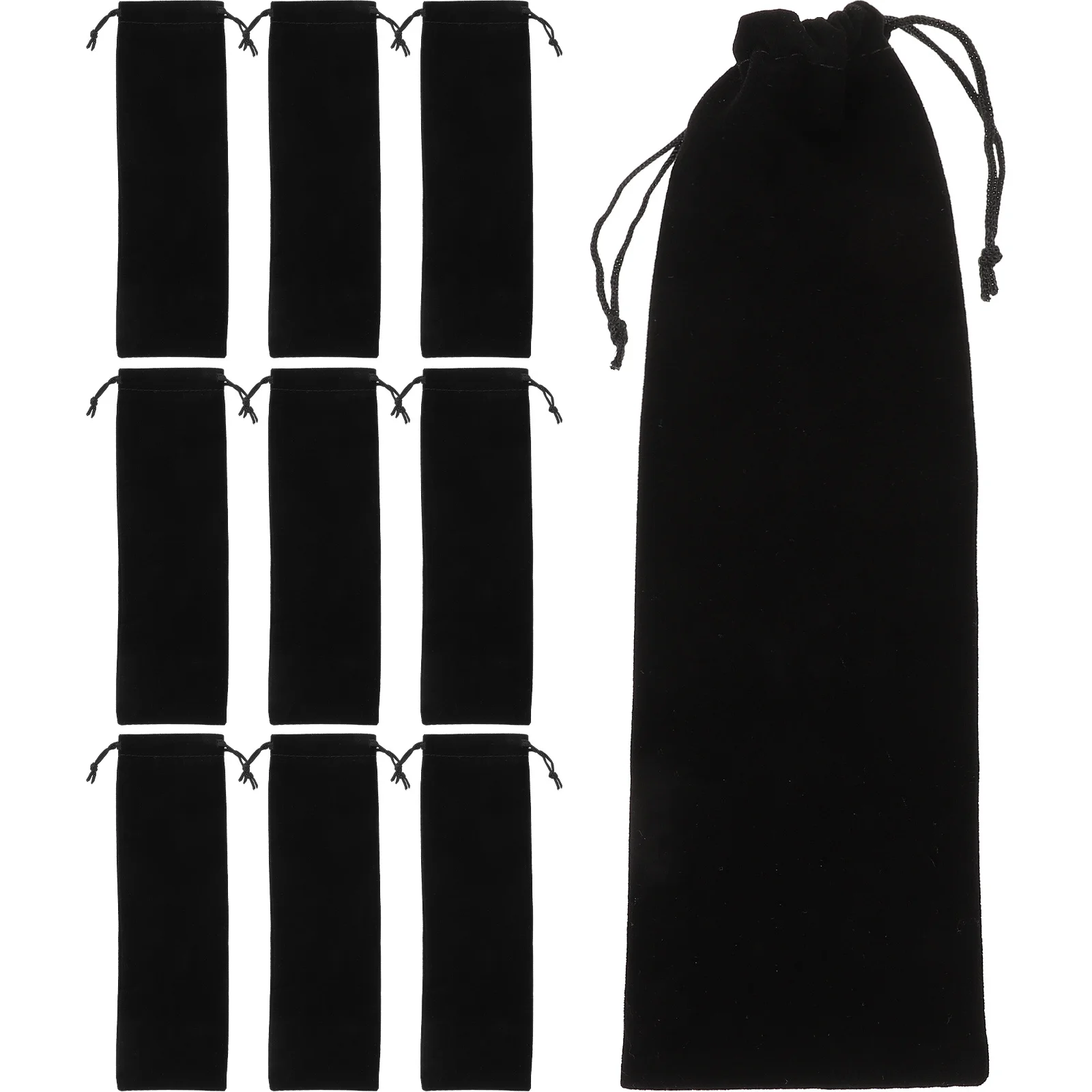 12Pcs Drawstring Cutlery Bags Straw Storage Pouches Portable Tableware Organizer for Picnic Camping School Work