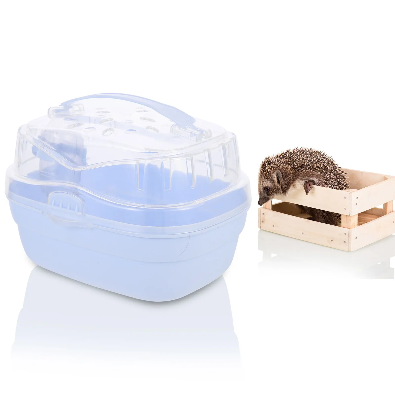 

Hamster Cage Small Pet Travel Carrier Portable Plastic Animal Box for Hedgehog Rabbit Chinchilla Breathable Durable Easy Clean