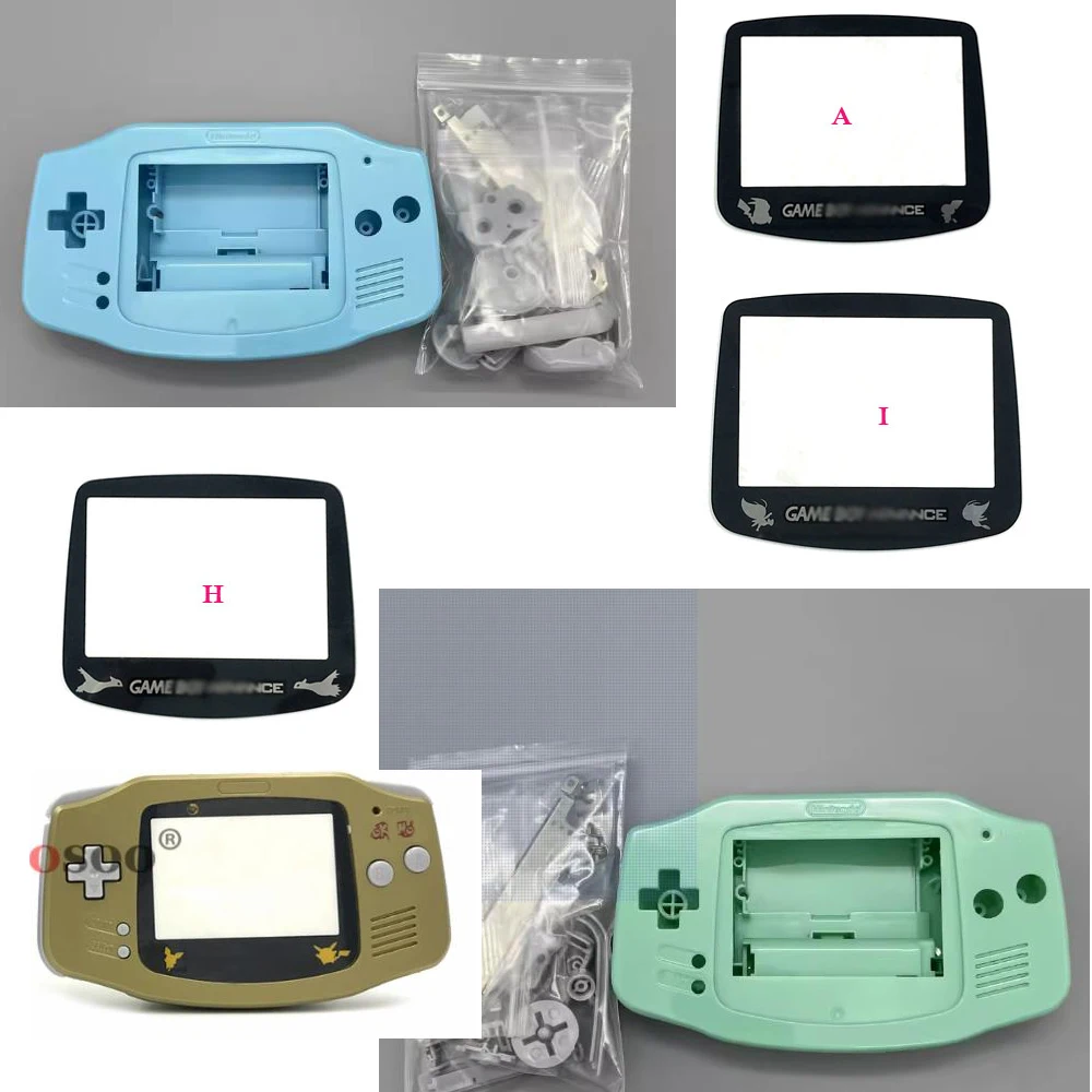 

Full shell case replacement for GameBoy Advance GBA housing cover with Glass screen lens