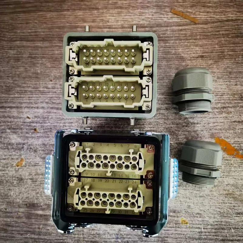 HDC0HE-032-3/4 Heavy duty Connector Aviation Industry Waterproof 32 pins/core Plug Socket High Base 500V 16A
