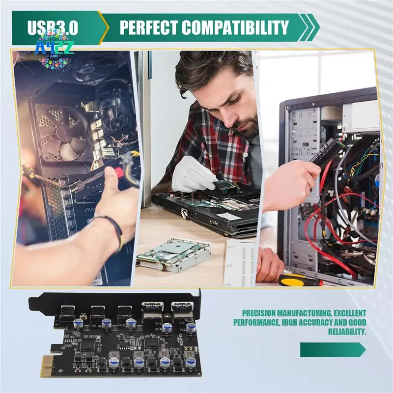

Карта расширения A42Z-Pcie на 5 портов (3X USB C, 2X USB 3.0-A) Карта расширения PCI Express для Windows 10/8/7 и MAC OS 10.8.2