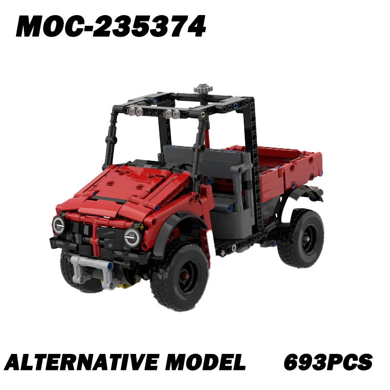 

693 PCS MOC High-Tech Car Wheels Set Building Block DIY Technical Pin Liftarm Parts Compatible with 3 Axled Trailer Brick Toys