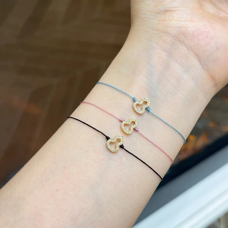 Red Thread For Handmade Women 925 Sterling Silver Bracelets Calabash 5A Zircon Red String Rope Fine Jewelry Bracelets For Women