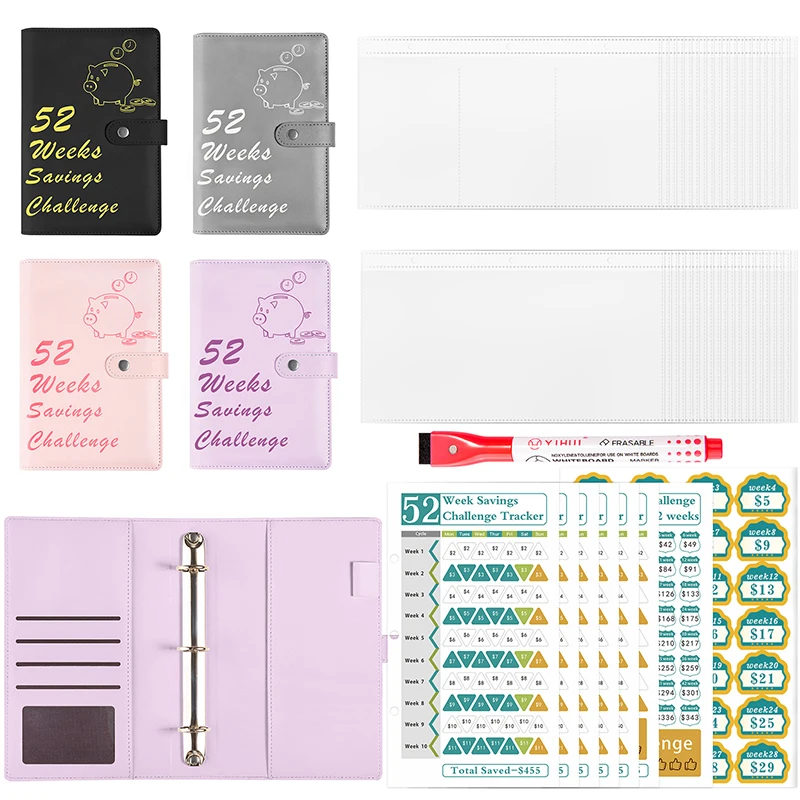 52-Week 52 Week Savings Challenge Saving Money Challenge Savings Loose-leaf Book Notebook Cash Budget Organizer Save Money Game