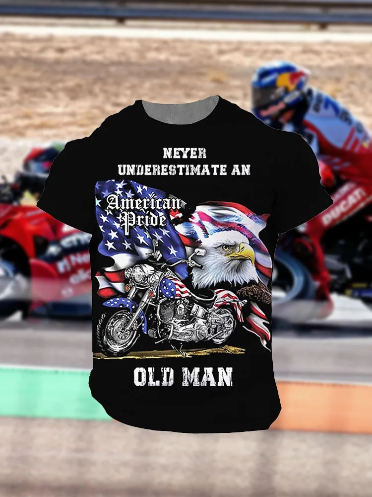 

Men's Summer Extreme Speed 3D Motorcycle Theme T-shirt, 100% Polyester, Quick-drying, Breathable, Trendy Brand