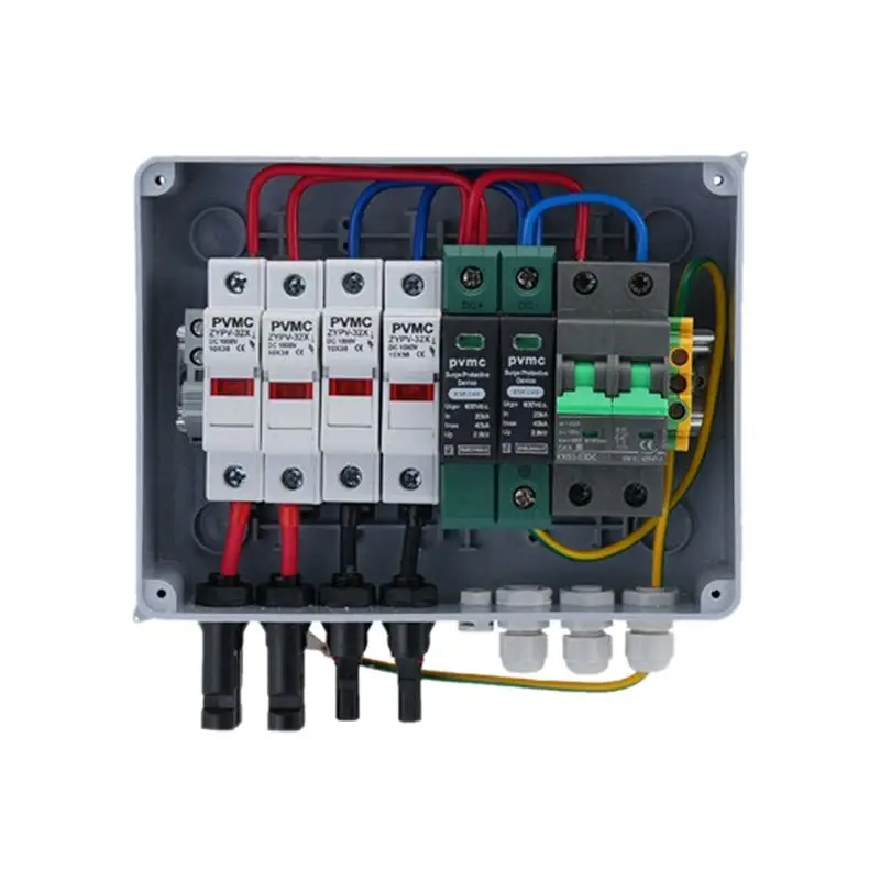 Photovoltaic Junction Dc Circuit Box Photovoltaic Combination Box Circuit Breaker Lightning Protection Switch Fuse 20A Fuse