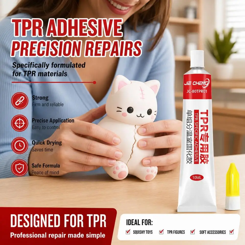 5/10ml TPR Glue for Squishies Toys,Room Temperature Curing Adhesive for Stress Ball Squishies Repairs,DIY Handcraft Studio
