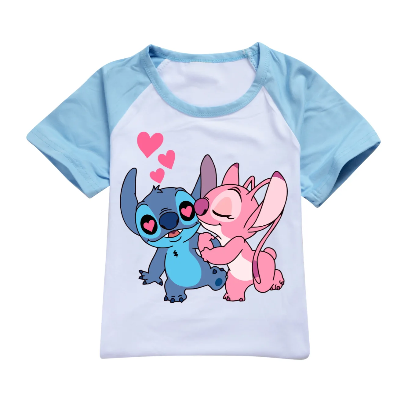 Fashion Kids Girls Boys Summer Short Sleeve Tshirts Clothes Cotton Pajamas Cartoon Stitch Tees Children Toddler Tops Sleepwear