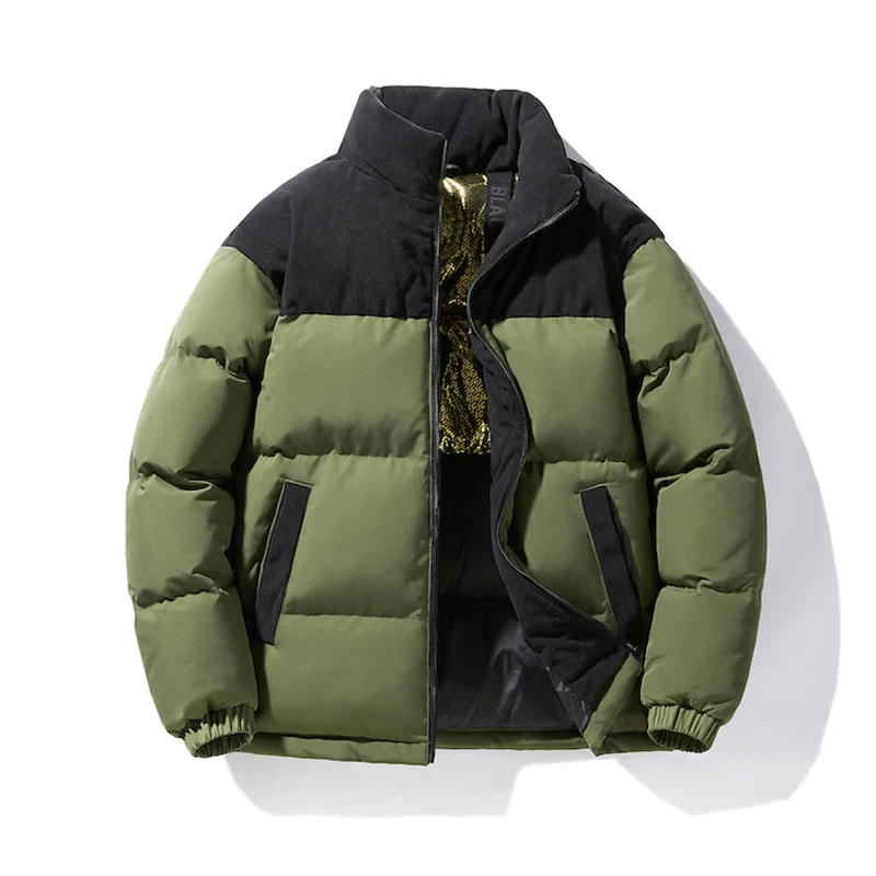 Vertical Collar Color Down Jacket Warm Simple Trend  Classic All-purpose Fabrics Warm Comfortable Skin-friendly Wear Down Coats