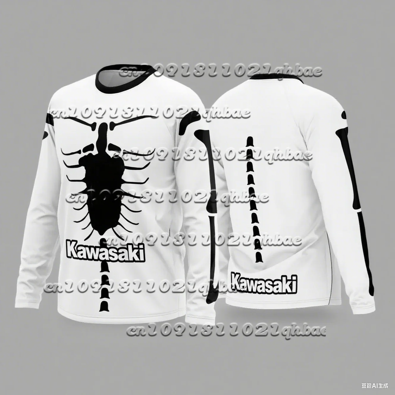 كاواساكي على الطرق الوعرة التحمل دراجة نارية على الطرق الوعرة جيرسي Bmx الإنحدار سرعة دراجة تي شيرت رجالي دراجة هوائية جبلية جيرسي طويلة